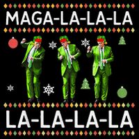 Funny Donald Trump Ugly Christmas Sweater. Maga La La La 16 in Basic Backpack