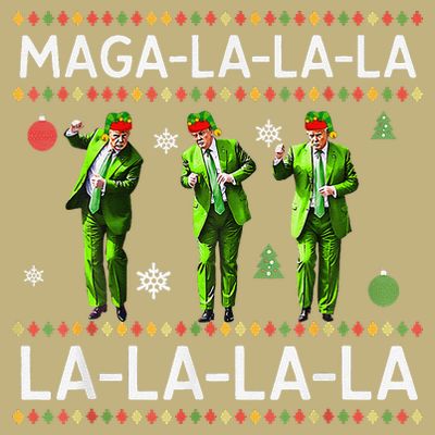 Funny Donald Trump Ugly Christmas Sweater. Maga La La La T-Shirt