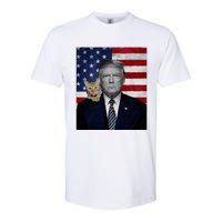 Funny Donald Trump And Cat Political Usa Flag Election 2024 Softstyle CVC T-Shirt