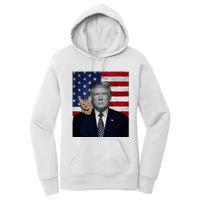 Funny Donald Trump And Cat Political Usa Flag Election 2024 Women's Pullover Hoodie