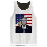 Funny Donald Trump And Cat Political Usa Flag Election 2024 Mesh Reversible Basketball Jersey Tank