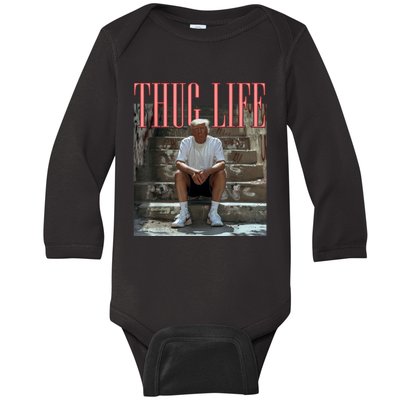 Funny Donald Trump Friends Thug Life Baby Long Sleeve Bodysuit