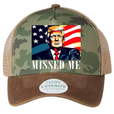 Funny Donald Trump Missed Me Assassination Attempt 2025 Legacy Tie Dye Trucker Hat