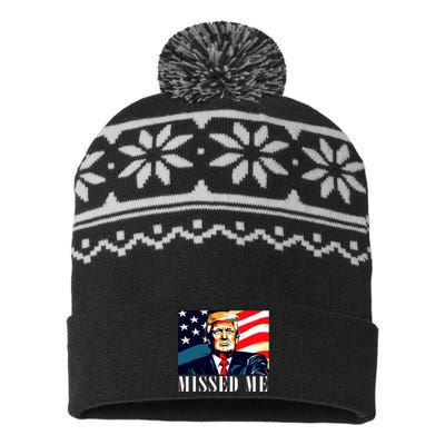 Funny Donald Trump Missed Me Assassination Attempt 2025 USA-Made Snowflake Beanie