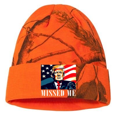 Funny Donald Trump Missed Me Assassination Attempt 2025 Kati Licensed 12" Camo Beanie