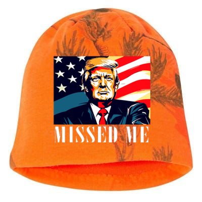 Funny Donald Trump Missed Me Assassination Attempt 2025 Kati - Camo Knit Beanie