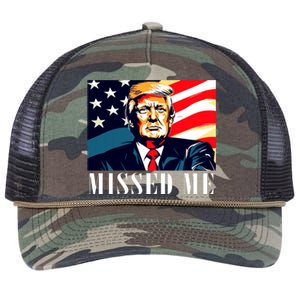 Funny Donald Trump Missed Me Assassination Attempt 2025 Retro Rope Trucker Hat Cap