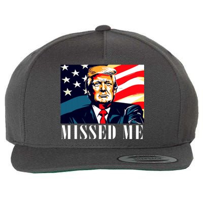 Funny Donald Trump Missed Me Assassination Attempt 2025 Wool Snapback Cap