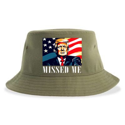 Funny Donald Trump Missed Me Assassination Attempt 2025 Sustainable Bucket Hat