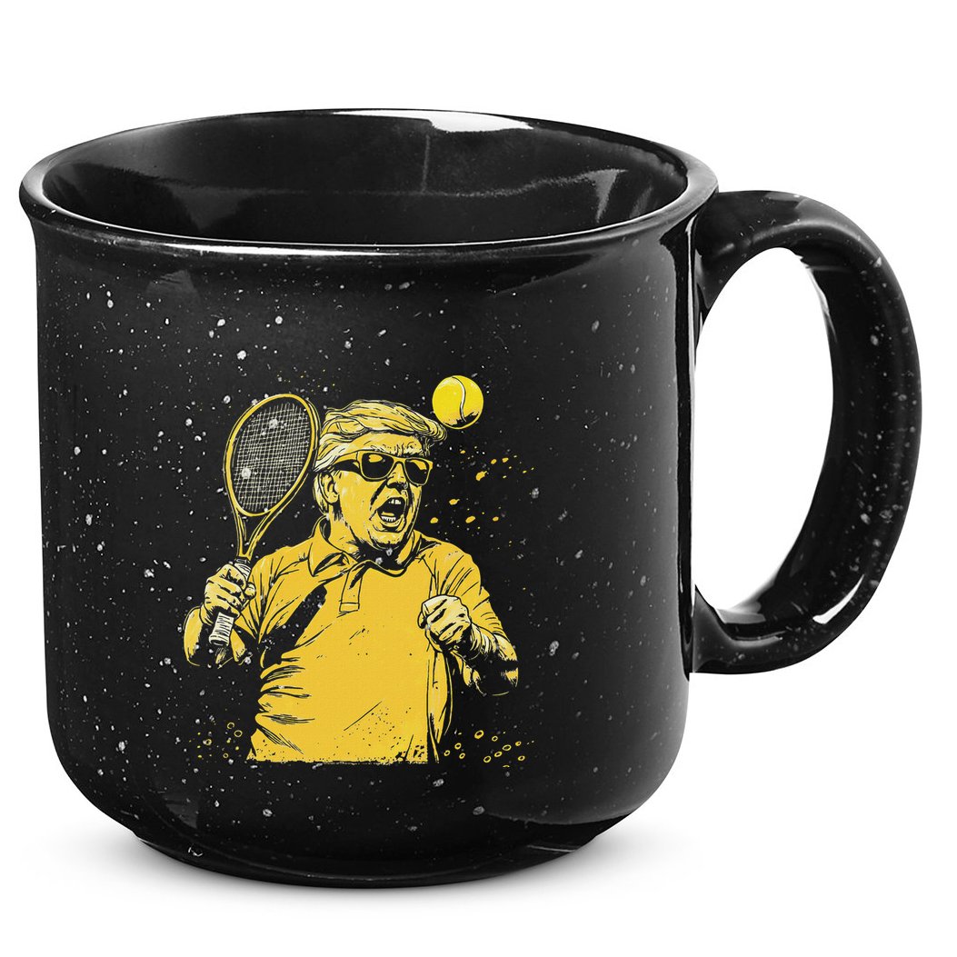 Funny Donald Trump Tennis Lovers Graphics Tennis Dad 15oz Campfire Ceramic Mug
