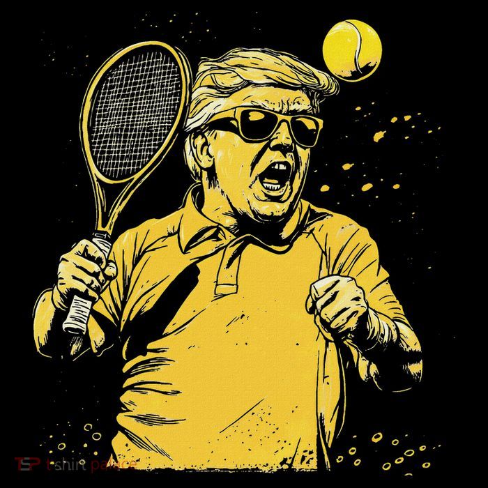 Funny Donald Trump Tennis Lovers Graphics Tennis Dad Baby Bodysuit