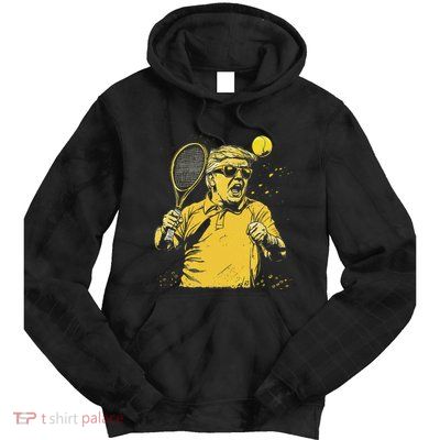 Funny Donald Trump Tennis Lovers Graphics Tennis Dad Tie Dye Hoodie