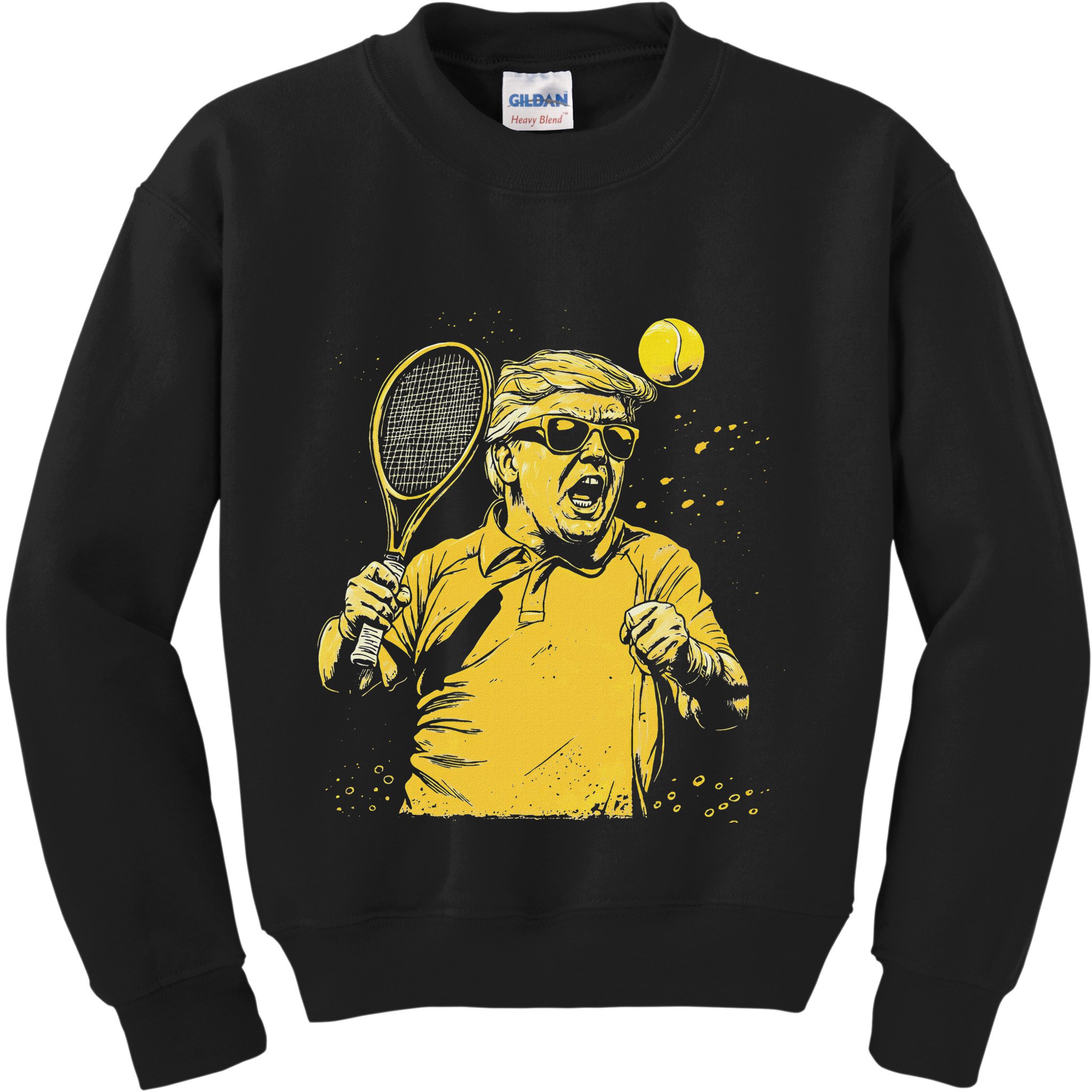 Funny Donald Trump Tennis Lovers Graphics Tennis Dad Kids Sweatshirt