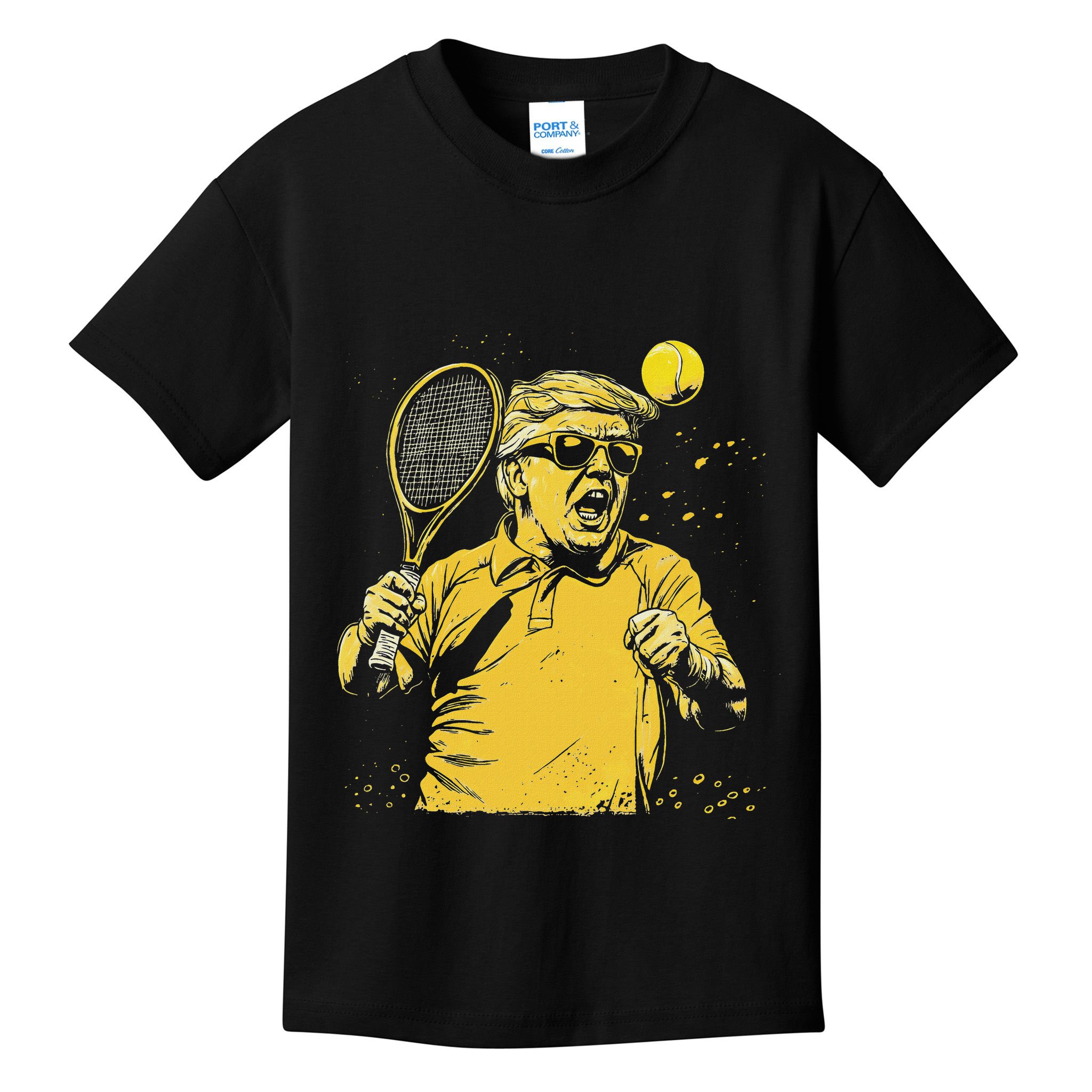 Funny Donald Trump Tennis Lovers Graphics Tennis Dad Kids T-Shirt