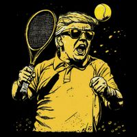 Funny Donald Trump Tennis Lovers Graphics Tennis Dad Kids T-Shirt