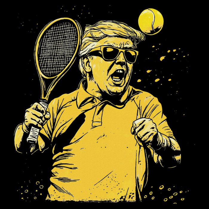 Funny Donald Trump Tennis Lovers Graphics Tennis Dad Kids T-Shirt