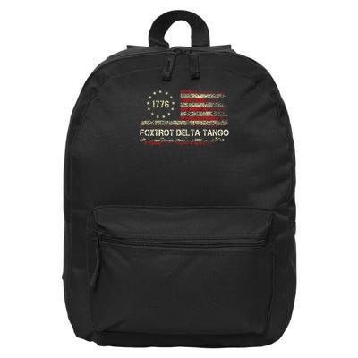 Foxtrots Delta Tangos Funny Foxtrots Delta Tangos 16 in Basic Backpack