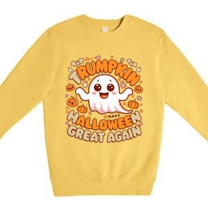 Funny Donald Trump Trumpkin Make Halloween Great Again Gift Premium Crewneck Sweatshirt