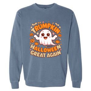 Funny Donald Trump Trumpkin Make Halloween Great Again Gift Garment-Dyed Sweatshirt