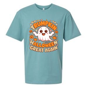 Funny Donald Trump Trumpkin Make Halloween Great Again Gift Sueded Cloud Jersey T-Shirt