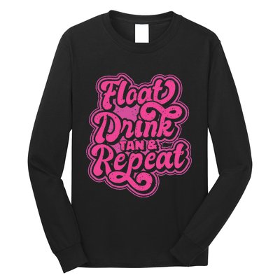 Float Drink Tan & Repeat River Tubing Long Sleeve Shirt