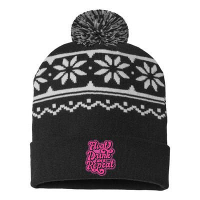 Float Drink Tan & Repeat River Tubing USA-Made Snowflake Beanie