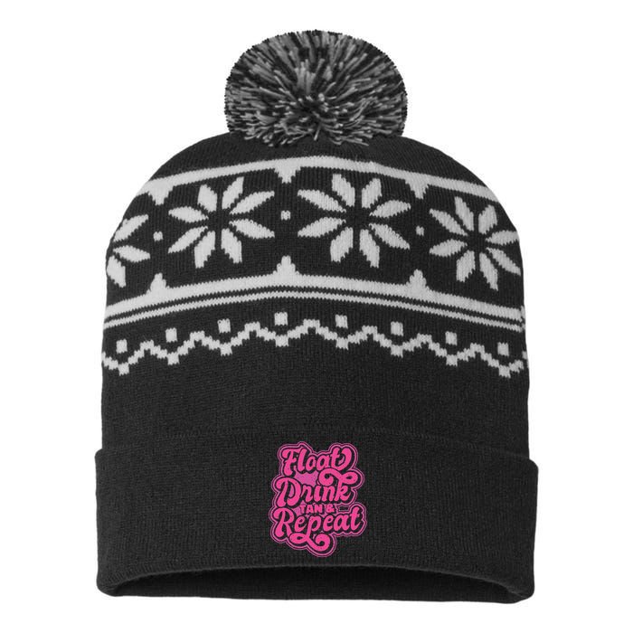 Float Drink Tan & Repeat River Tubing USA-Made Snowflake Beanie