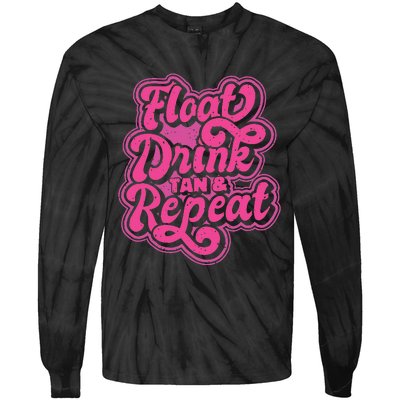 Float Drink Tan & Repeat River Tubing Tie-Dye Long Sleeve Shirt