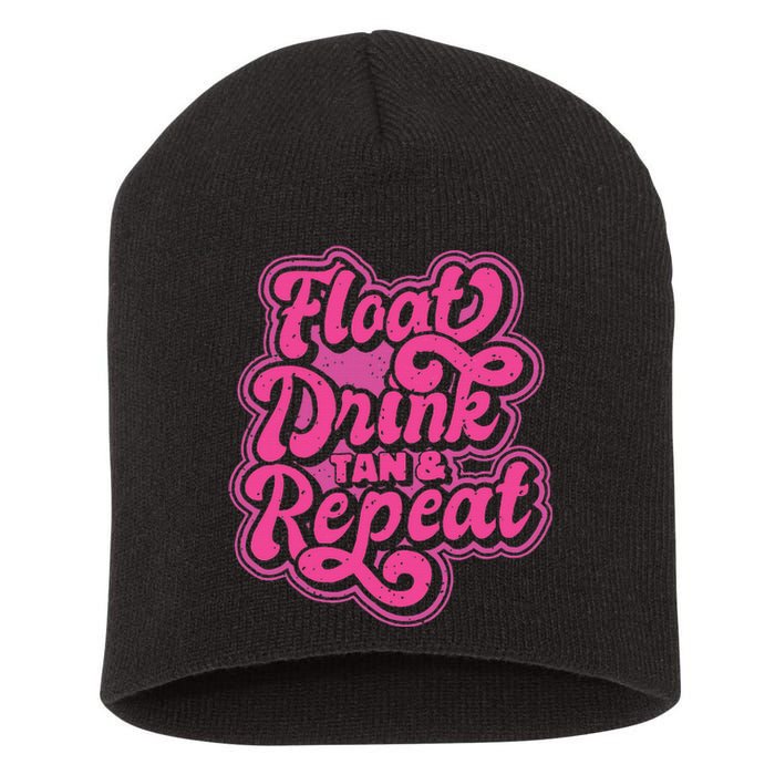 Float Drink Tan & Repeat River Tubing Short Acrylic Beanie