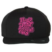 Float Drink Tan & Repeat River Tubing Wool Snapback Cap