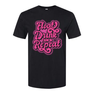 Float Drink Tan & Repeat River Tubing Softstyle CVC T-Shirt