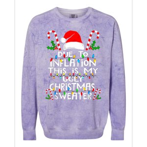 Funny Due To Inflation Ugly Christmas Sweaters For Women Colorblast Crewneck Sweatshirt