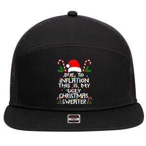 Funny Due To Inflation Ugly Christmas Sweaters For Women 7 Panel Mesh Trucker Snapback Hat