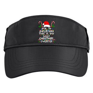 Funny Due To Inflation Ugly Christmas Sweaters For Women Adult Drive Performance Visor