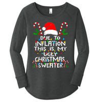 Funny Due To Inflation Ugly Christmas Sweaters For Women Women's Perfect Tri Tunic Long Sleeve Shirt