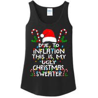 Funny Due To Inflation Ugly Christmas Sweaters For Women Ladies Essential Tank