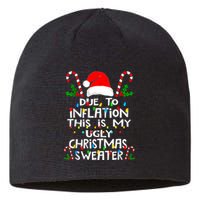 Funny Due To Inflation Ugly Christmas Sweaters For Women Sustainable Beanie