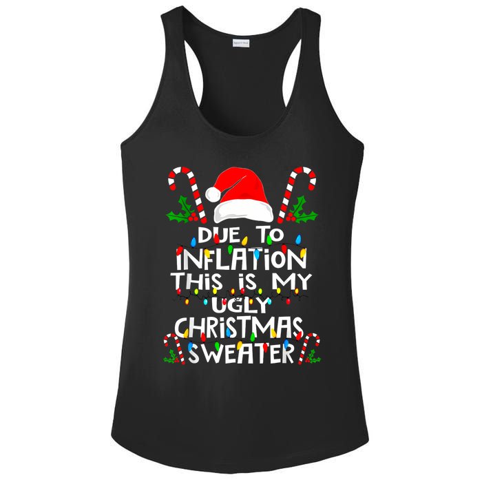 Funny Due To Inflation Ugly Christmas Sweaters For Women Ladies PosiCharge Competitor Racerback Tank