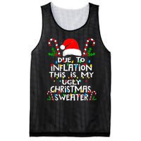 Funny Due To Inflation Ugly Christmas Sweaters For Women Mesh Reversible Basketball Jersey Tank