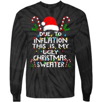 Funny Due To Inflation Ugly Christmas Sweaters For Women Tie-Dye Long Sleeve Shirt