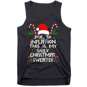 Funny Due To Inflation Ugly Christmas Sweaters For Women Tank Top