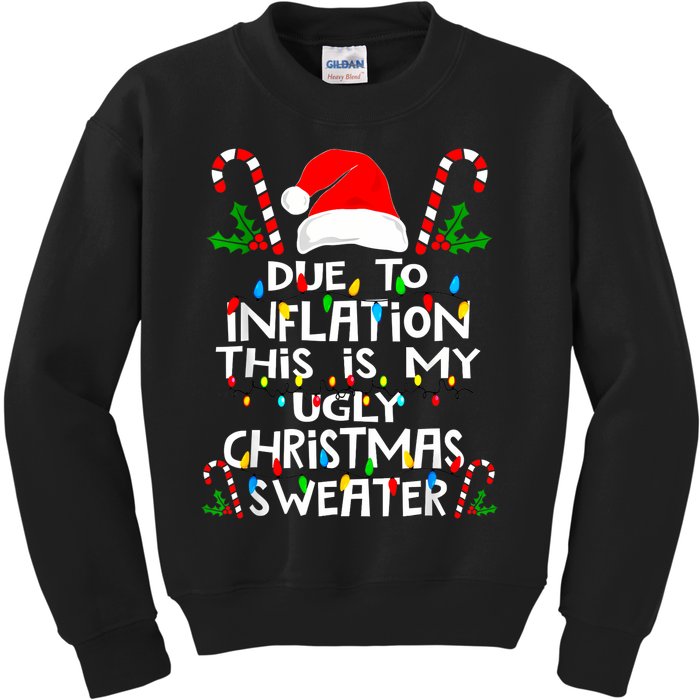 Funny Due To Inflation Ugly Christmas Sweaters For Women Kids Sweatshirt