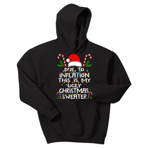 Funny Due To Inflation Ugly Christmas Sweaters For Women Kids Hoodie