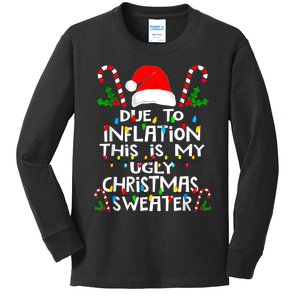 Funny Due To Inflation Ugly Christmas Sweaters For Women Kids Long Sleeve Shirt