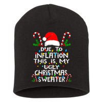 Funny Due To Inflation Ugly Christmas Sweaters For Women Short Acrylic Beanie