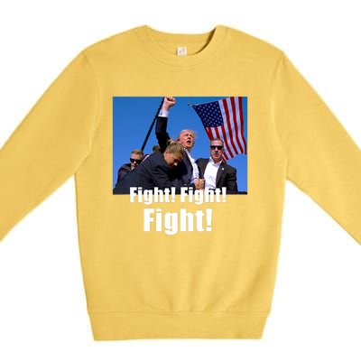 Fight! Donald Trump Fight Fighting Fighters Supporters Americans Premium Crewneck Sweatshirt