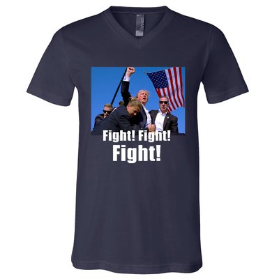 Fight! Donald Trump Fight Fighting Fighters Supporters Americans V-Neck T-Shirt