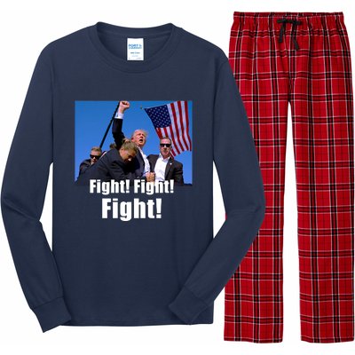 Fight! Donald Trump Fight Fighting Fighters Supporters Americans Long Sleeve Pajama Set