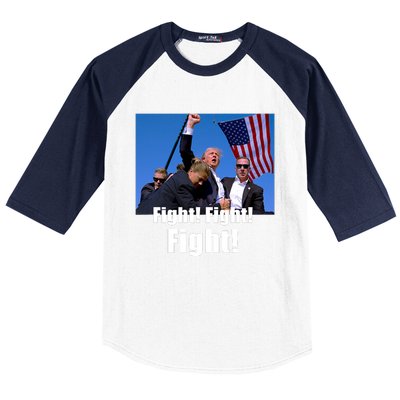 Fight! Donald Trump Fight Fighting Fighters Supporters Americans Baseball Sleeve Shirt