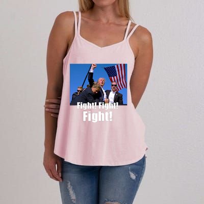 Fight! Donald Trump Fight Fighting Fighters Supporters Americans Women's Strappy Tank